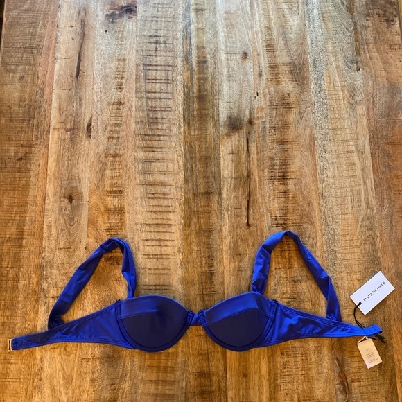 WeWoreWhat Underwire thick wide band bra bikini top Small blue sapphire - Picture 7 of 8